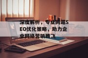 深度解析,专业网站SEO优化策略,助力企业网络营销腾飞 深度解析,专业网站SEO优化策略,助力企业网络营销腾飞
