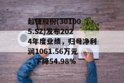 超捷股份(301005.SZ)发布2024年度业绩,归母净利润1061.56万元,下降54.98% 超捷股份(301005.SZ)发布2024年度业绩,归母净利润1061.56万元,下降54.98%