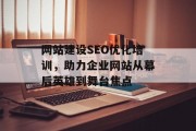 网站建设SEO优化培训,助力企业网站从幕后英雄到舞台焦点 网站建设SEO优化培训,助力企业网站从幕后英雄到舞台焦点