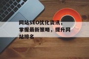 网站SEO优化资讯,掌握最新策略,提升网站排名 网站SEO优化资讯,掌握最新策略,提升网站排名
