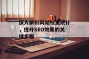 深入解析网站权重统计,提升SEO效果的关键步骤 深入解析网站权重统计,提升SEO效果的关键步骤