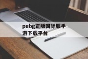 pubg正版国际服手游下载平台 pubg正版国际服手游下载平台