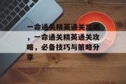 一命通关精英通关攻略,一命通关精英通关攻略,必备技巧与策略分享 一命通关精英通关攻略,一命通关精英通关攻略,必备技巧与策略分享