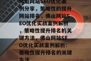 佛山网站SEO优化案例分享,策略性的提升网站排名,佛山网站SEO优化实战案例解析,策略性提升排名的关键方法,佛山网站SEO优化实战案例解析:策略性提升排名的关键方法