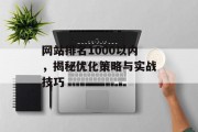 网站排名1000以内,揭秘优化策略与实战技巧 网站排名1000以内,揭秘优化策略与实战技巧