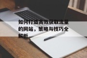 如何打造高效获取流量的网站,策略与技巧全解析 如何打造高效获取流量的网站,策略与技巧全解析