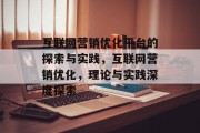 互联网营销优化平台的探索与实践，互联网营销优化，理论与实践深度探索