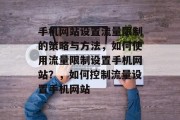 手机网站设置流量限制的策略与方法,如何使用流量限制设置手机网站?,如何控制流量设置手机网站 手机网站设置流量限制的策略与方法,如何使用流量限制设置手机网站?,如何控制流量设置手机网站