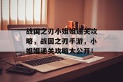 战国之刃小姐姐通关攻略,战国之刃手游,小姐姐通关攻略大公开!