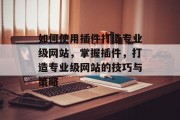 如何使用插件打造专业级网站,掌握插件,打造专业级网站的技巧与策略 如何使用插件打造专业级网站,掌握插件,打造专业级网站的技巧与策略