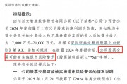 川大智胜可能被实施退市风险警示,预计2024年归母净利润为负值 川大智胜可能被实施退市风险警示,预计2024年归母净利润为负值