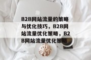 B2B网站流量的策略与优化技巧,B2B网站流量优化策略,B2B网站流量优化策略 B2B网站流量的策略与优化技巧,B2B网站流量优化策略,B2B网站流量优化策略