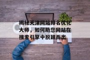 揭秘天津网站排名优化大师,如何助您网站在搜索引擎中脱颖而出 揭秘天津网站排名优化大师,如何助您网站在搜索引擎中脱颖而出