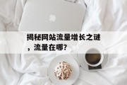 揭秘网站流量增长之谜,流量在哪? 揭秘网站流量增长之谜,流量在哪?