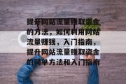 提升网站流量赚取资金的方法,如何利用网站流量赚钱,入门指南,提升网站流量赚取资金的简单方法和入门指南 提升网站流量赚取资金的方法,如何利用网站流量赚钱,入门指南,提升网站流量赚取资金的简单方法和入门指南
