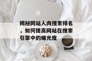 揭秘网站人肉搜索排名,如何提高网站在搜索引擎中的曝光度 揭秘网站人肉搜索排名,如何提高网站在搜索引擎中的曝光度