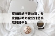 原阳网站搭建公司,专业团队助力企业打造高效网络平台 原阳网站搭建公司,专业团队助力企业打造高效网络平台