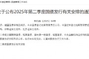 财政部公布2025年第二季度国债发行有关安排 4月24日将首次发行2025年中央金融机构注资特别国债 财政部公布2025年第二季度国债发行有关安排 4月24日将首次发行2025年中央金融机构注资特别国债