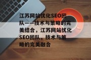 江苏网站优化SEO团队——技术与策略的完美结合，江苏网站优化SEO团队，技术与策略的完美融合