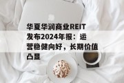 华夏华润商业REIT发布2024年报:运营稳健向好,长期价值凸显 华夏华润商业REIT发布2024年报:运营稳健向好,长期价值凸显