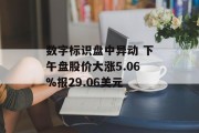 数字标识盘中异动 下午盘股价大涨5.06%报29.06美元 数字标识盘中异动 下午盘股价大涨5.06%报29.06美元
