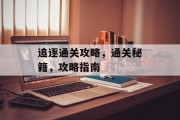 追逐通关攻略,通关秘籍,攻略指南 追逐通关攻略,通关秘籍,攻略指南