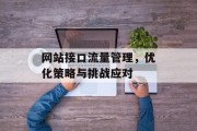网站接口流量管理,优化策略与挑战应对 网站接口流量管理,优化策略与挑战应对
