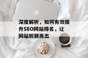 深度解析,如何有效提升SEO网站排名,让网站脱颖而出 深度解析,如何有效提升SEO网站排名,让网站脱颖而出