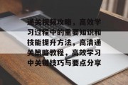 通关视频攻略,高效学习过程中的重要知识和技能提升方法,高清通关策略教程,高效学习中关键技巧与要点分享 通关视频攻略,高效学习过程中的重要知识和技能提升方法,高清通关策略教程,高效学习中关键技巧与要点分享