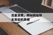 流量浪费,揭秘网站排名背后的真相 流量浪费,揭秘网站排名背后的真相