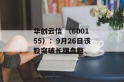 华创云信 (600155):9月26日该股突破长期盘整 华创云信 (600155):9月26日该股突破长期盘整
