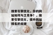 搜索引擎优化,你的网站如何与之竞争?,搜索引擎优化,提升网站排名的关键 搜索引擎优化,你的网站如何与之竞争?,搜索引擎优化,提升网站排名的关键