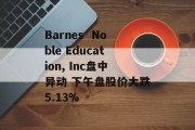 Barnes  Noble Education, Inc盘中异动 下午盘股价大跌5.13% Barnes  Noble Education, Inc盘中异动 下午盘股价大跌5.13%