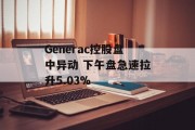 Generac控股盘中异动 下午盘急速拉升5.03% Generac控股盘中异动 下午盘急速拉升5.03%