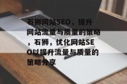 石狮网站SEO，提升网站流量与质量的策略，石狮，优化网站SEO以提升流量与质量的策略分享