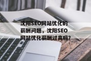 沈阳SEO网站优化的薪酬问题,沈阳SEO网站优化薪酬过高吗?