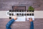 揭秘材料成型行业网站排名,助力企业精准营销 揭秘材料成型行业网站排名,助力企业精准营销