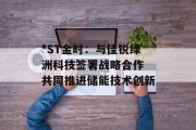 *ST金时:与佳锐绿洲科技签署战略合作 共同推进储能技术创新 *ST金时:与佳锐绿洲科技签署战略合作 共同推进储能技术创新