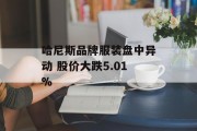 哈尼斯品牌服装盘中异动 股价大跌5.01% 哈尼斯品牌服装盘中异动 股价大跌5.01%