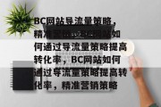 BC网站导流量策略,精准营销,BC网站如何通过导流量策略提高转化率,BC网站如何通过导流量策略提高转化率,精准营销策略 BC网站导流量策略,精准营销,BC网站如何通过导流量策略提高转化率,BC网站如何通过导流量策略提高转化率,精准营销策略