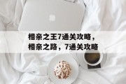 相亲之王7通关攻略,相亲之路,7通关攻略