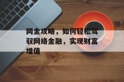 网金攻略，如何轻松驾驭网络金融，实现财富增值
