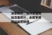 深度解析,如何查看网站流量统计,全面掌握网站运营脉搏 深度解析,如何查看网站流量统计,全面掌握网站运营脉搏
