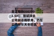 至正股份(603991.SH):张斌辞去公司副总裁职务,仍在公司担任其他职务 至正股份(603991.SH):张斌辞去公司副总裁职务,仍在公司担任其他职务