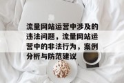 流量网站运营中涉及的违法问题,流量网站运营中的非法行为,案例分析与防范建议 流量网站运营中涉及的违法问题,流量网站运营中的非法行为,案例分析与防范建议