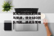 优化SEO团队的效能与挑战,优化SEO团队效能,挑战与策略 优化SEO团队的效能与挑战,优化SEO团队效能,挑战与策略