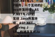 ASP.NET和JSP插件,一个互动的Java开发环境,ASP.NET与JSP的互动 Java开发环境,ASP.NET - Spring JSP,构建交互式Java开发环境 ASP.NET和JSP插件,一个互动的Java开发环境,ASP.NET与JSP的互动 Java开发环境,ASP.NET - Spring JSP,构建交互式Java开发环境