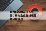 苏州SEO网站排名服务,助力企业在线崛起的秘密武器 苏州SEO网站排名服务,助力企业在线崛起的秘密武器