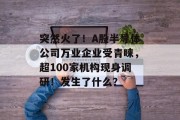突然火了!A股半导体公司万业企业受青睐,超100家机构现身调研!发生了什么? 突然火了!A股半导体公司万业企业受青睐,超100家机构现身调研!发生了什么?
