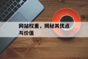 网站权重，揭秘其优点与价值